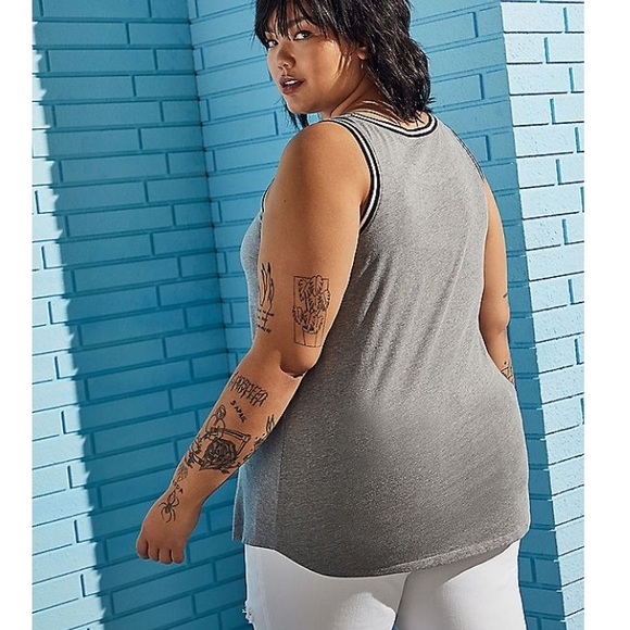 Torrid-Grey Ringer Tank - Picture 3 of 4